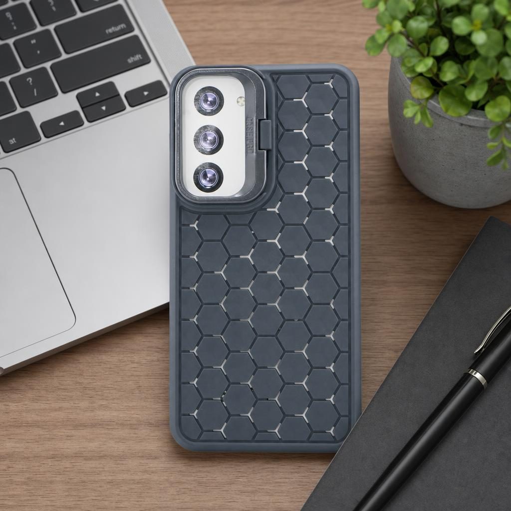 Husă Samsung Galaxy S23, antișoc, cu model 3D și inel la cameră, albastru
