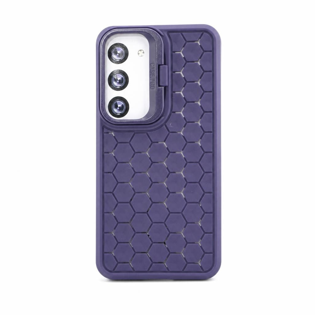 Husă Samsung Galaxy S23, antișoc, cu model 3D și inel la cameră, mov