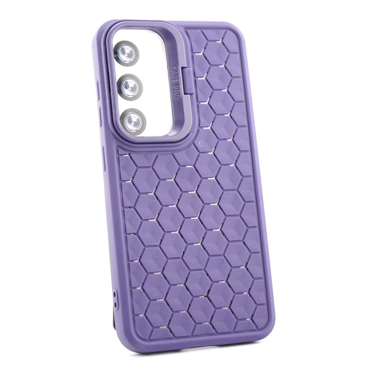 Husă Samsung Galaxy S23, antișoc, cu model 3D și inel la cameră, mov