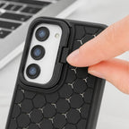 Husă Samsung Galaxy S23, antișoc, cu model 3D și inel la cameră, negru