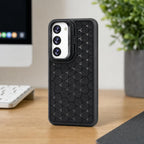 Husă Samsung Galaxy S23, antișoc, cu model 3D și inel la cameră, negru