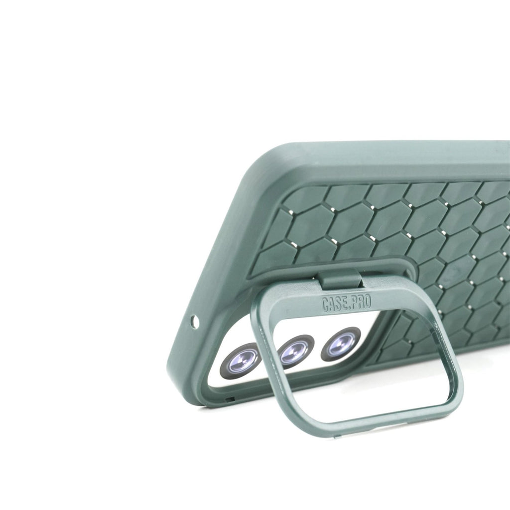 Husă Samsung Galaxy S23, antișoc, cu model 3D și inel la cameră, verde
