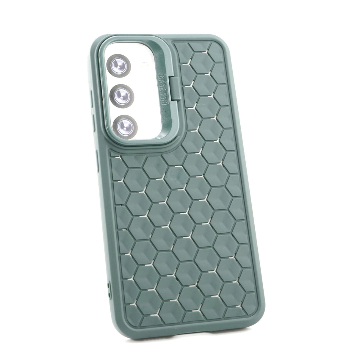 Husă Samsung Galaxy S23, antișoc, cu model 3D și inel la cameră, verde