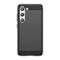 Husă Samsung Galaxy S23, antișoc, cu model carbon, negru texturat