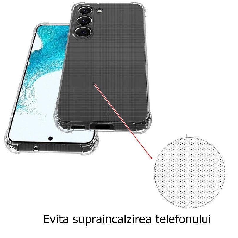 Husă Samsung Galaxy S23, antișoc, transparentă, cu colțuri întărite, transparent