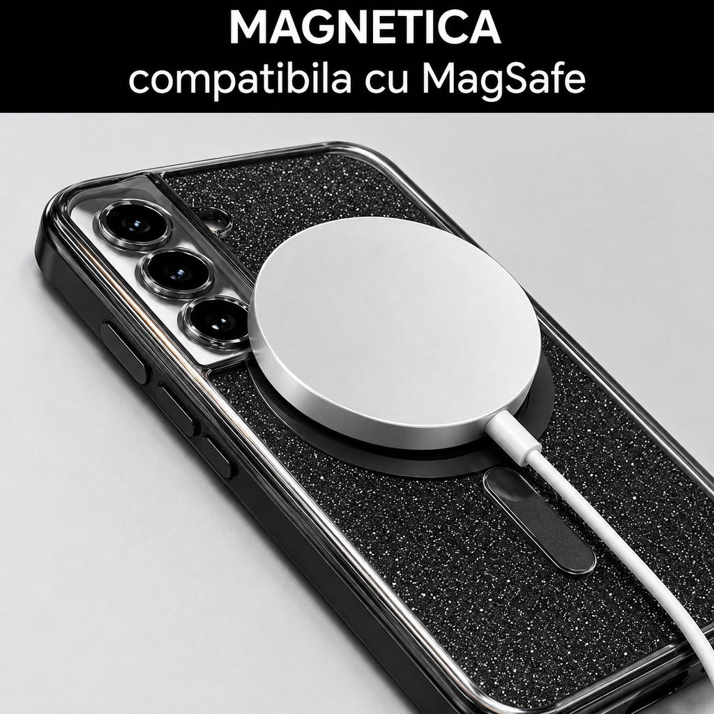 Husă Samsung Galaxy S23 FE, magnetică MagSafe, negru