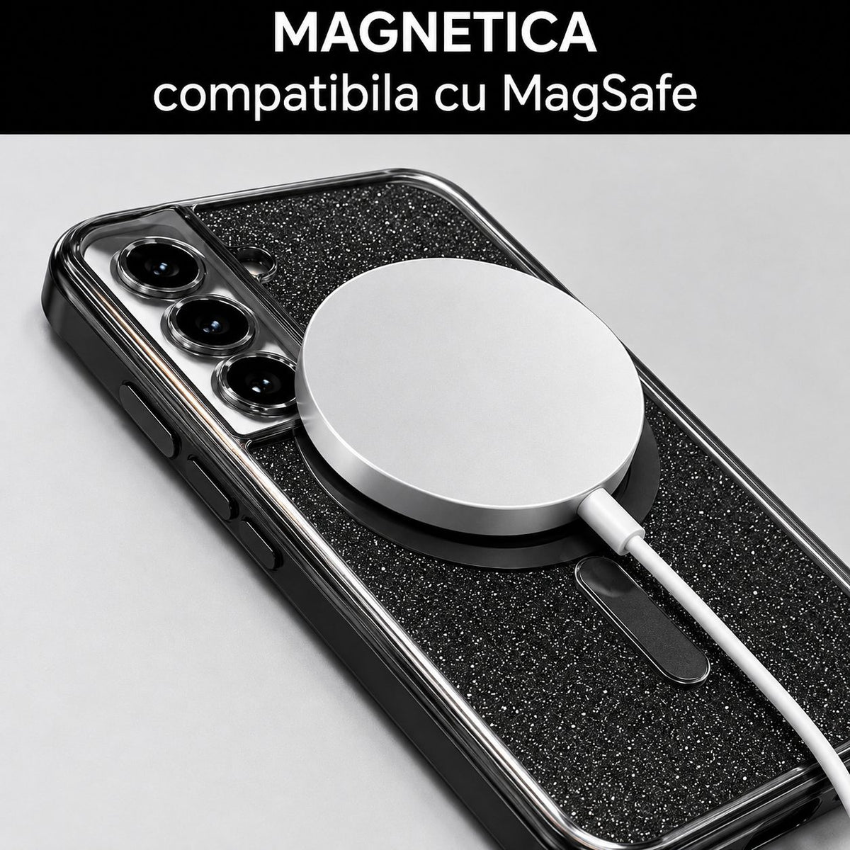 Husă Samsung Galaxy S23 FE, magnetică MagSafe, negru