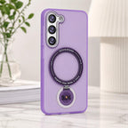Husă Samsung Galaxy S23, magnetică MagSafe, mată, cu inel magnetic rotativ, mov