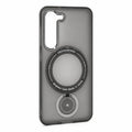 Husă Samsung Galaxy S23, magnetică MagSafe, mată, cu inel magnetic rotativ, negru