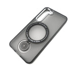 Husă Samsung Galaxy S23, magnetică MagSafe, mată, cu inel magnetic rotativ, negru