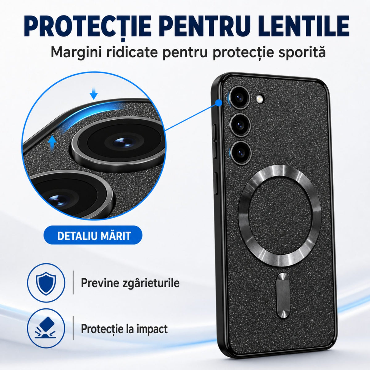 Husă Samsung Galaxy S23, magnetică MagSafe, negru