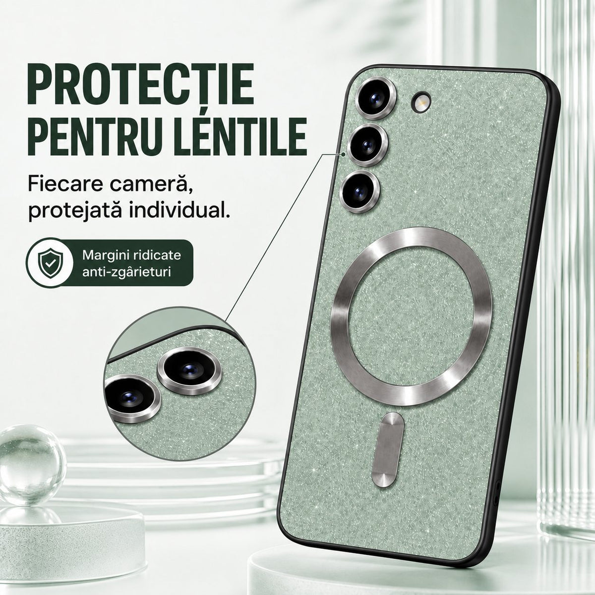Husă Samsung Galaxy S23, magnetică MagSafe, verde