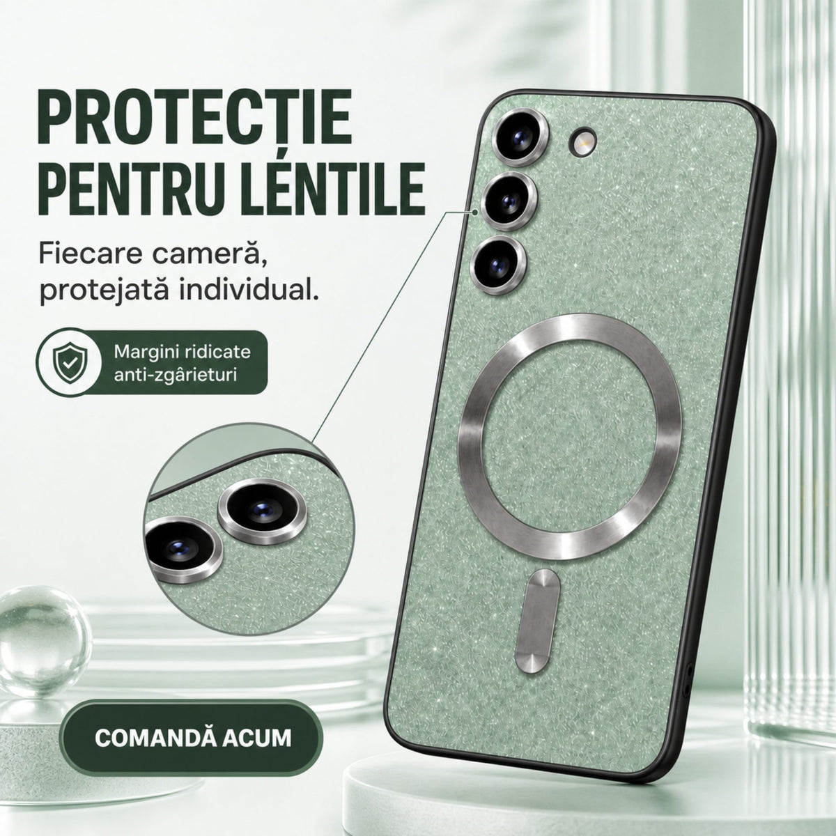 Husă Samsung Galaxy S23, magnetică MagSafe, verde