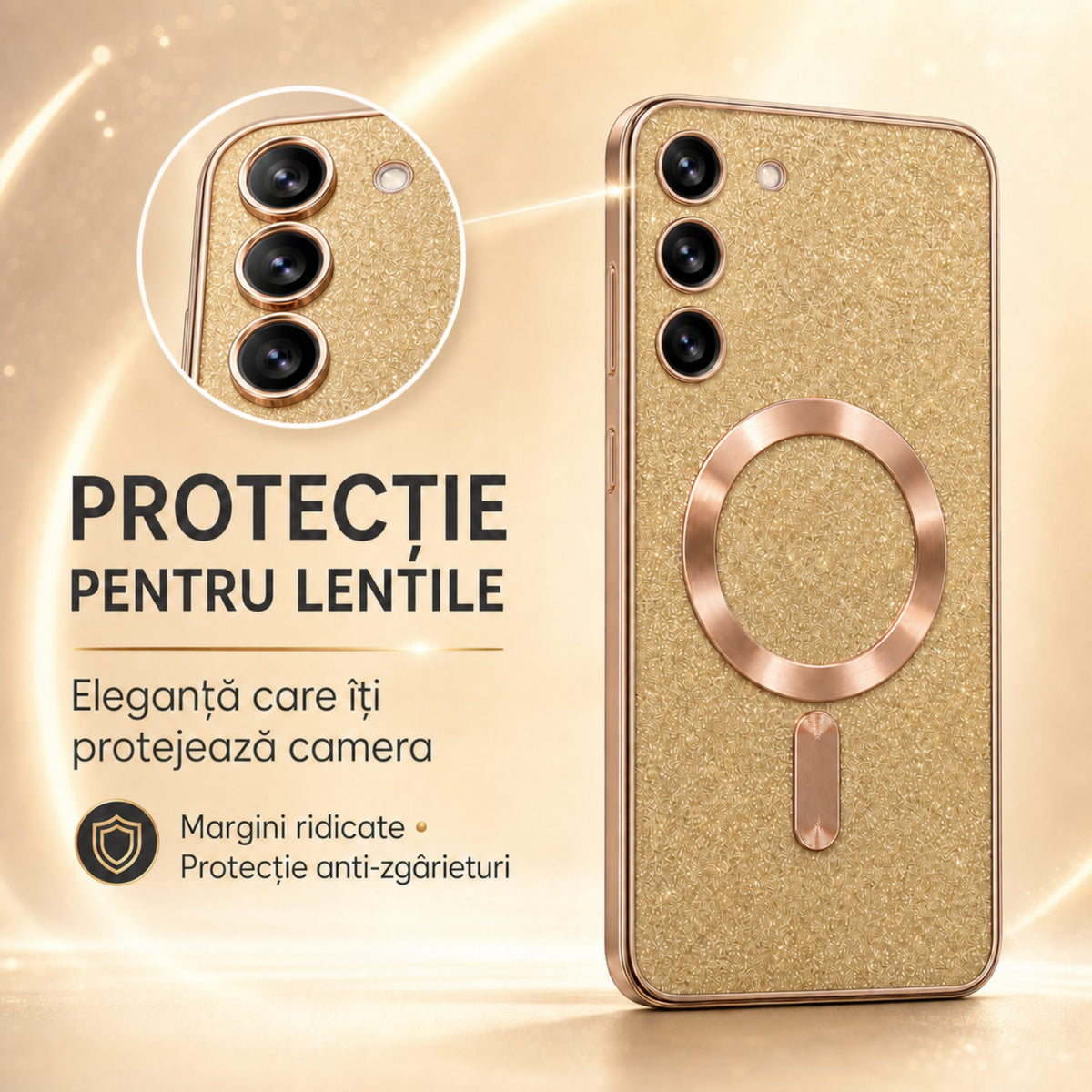 Husă Samsung Galaxy S23 Plus, magnetică MagSafe, auriu