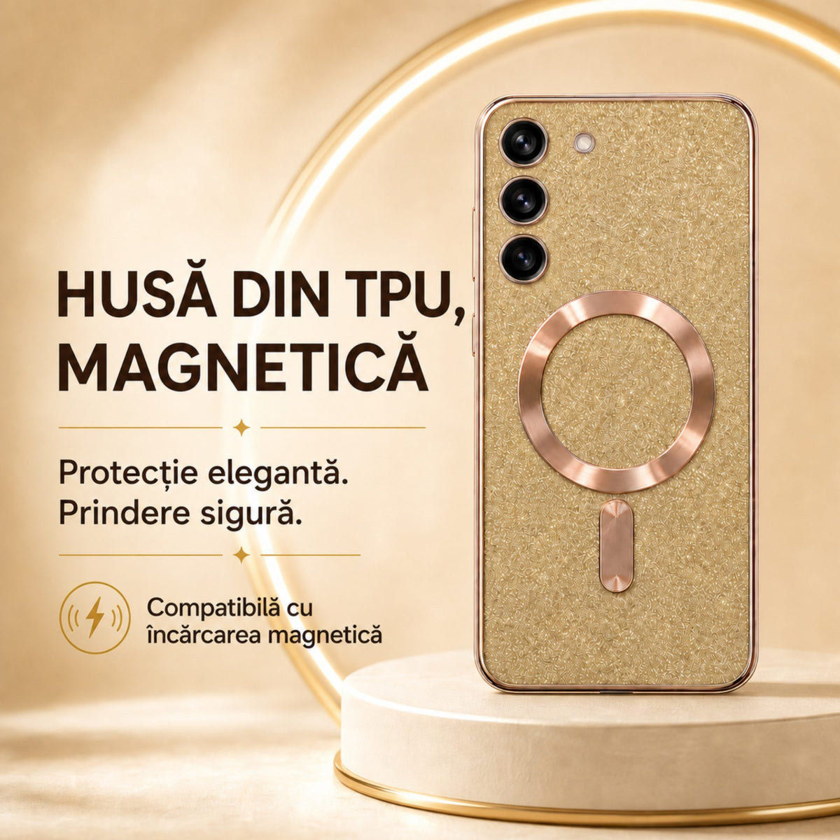 Husă Samsung Galaxy S23 Plus, magnetică MagSafe, auriu