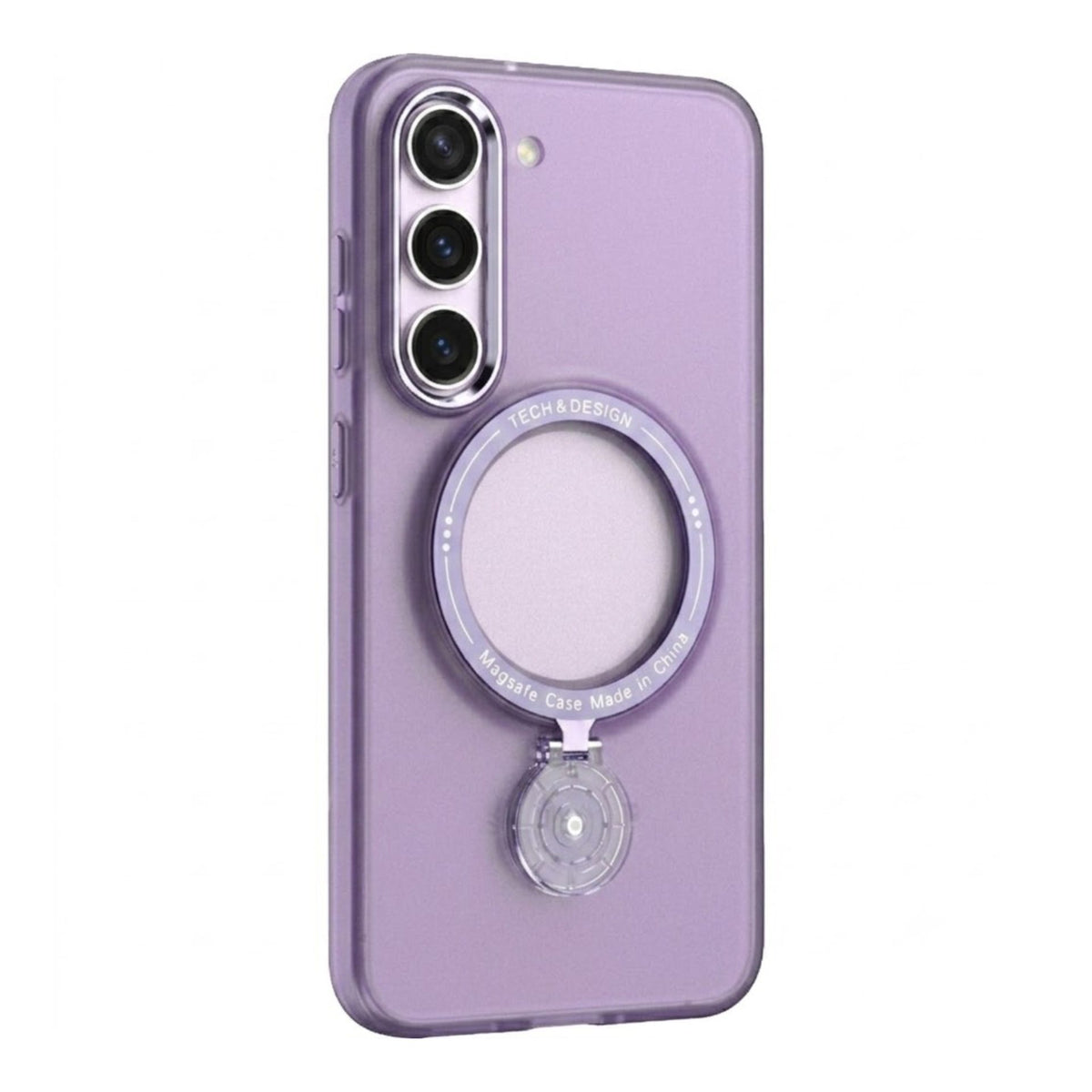 Husă Samsung Galaxy S23 Plus, magnetică MagSafe, mată, cu inel magnetic rotativ, mov