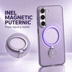Husă Samsung Galaxy S23 Plus, magnetică MagSafe, mată, cu inel magnetic rotativ, mov