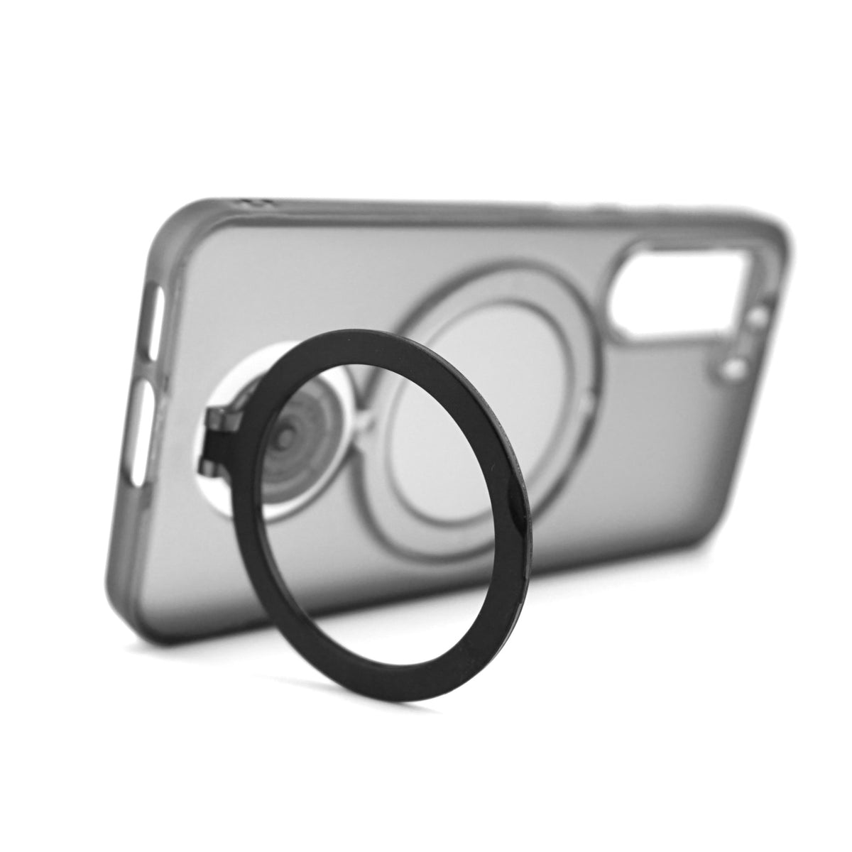 Husă Samsung Galaxy S23 Plus, magnetică MagSafe, mată, cu inel magnetic rotativ, negru