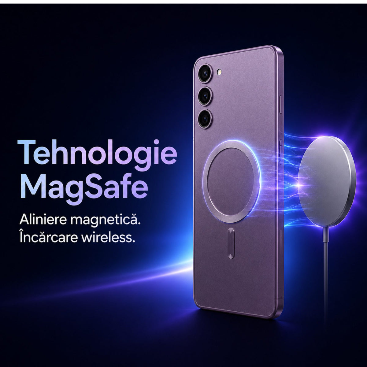 Husă Samsung Galaxy S23 Plus, magnetică MagSafe, mată, mov