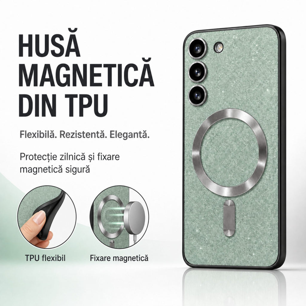 Husă Samsung Galaxy S23 Plus, magnetică MagSafe, verde