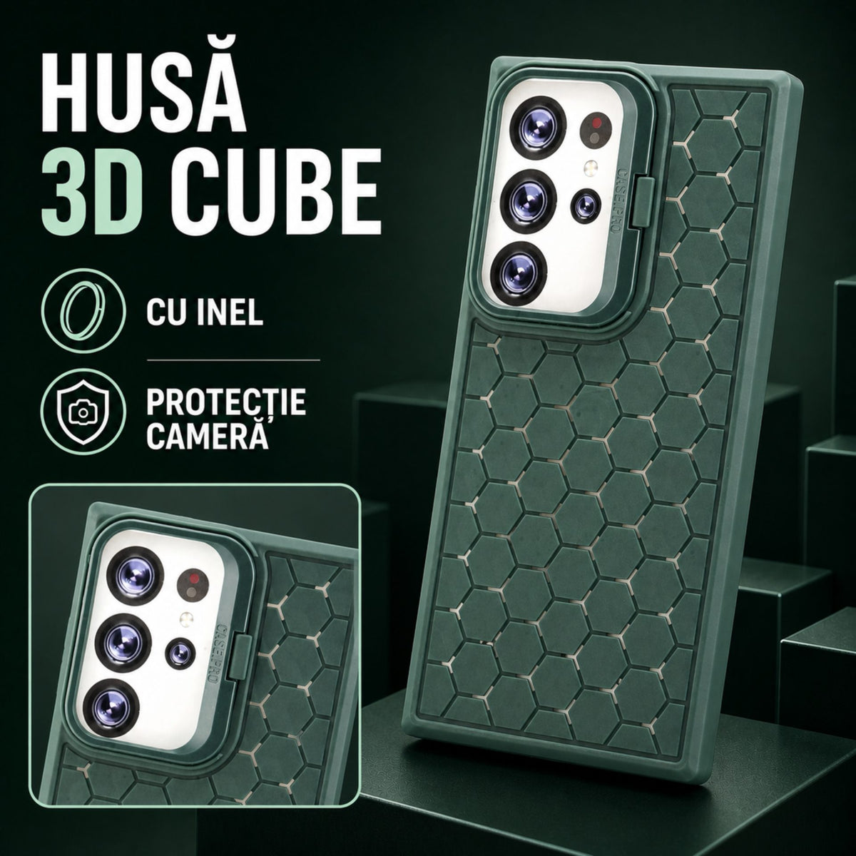 Husă Samsung Galaxy S23 Ultra, antișoc, verde