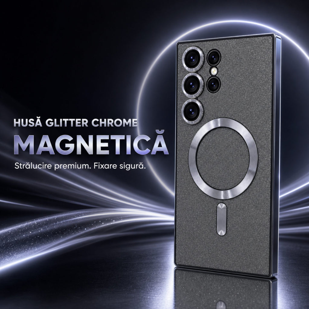 Husă Samsung Galaxy S23 Ultra, magnetică MagSafe, negru