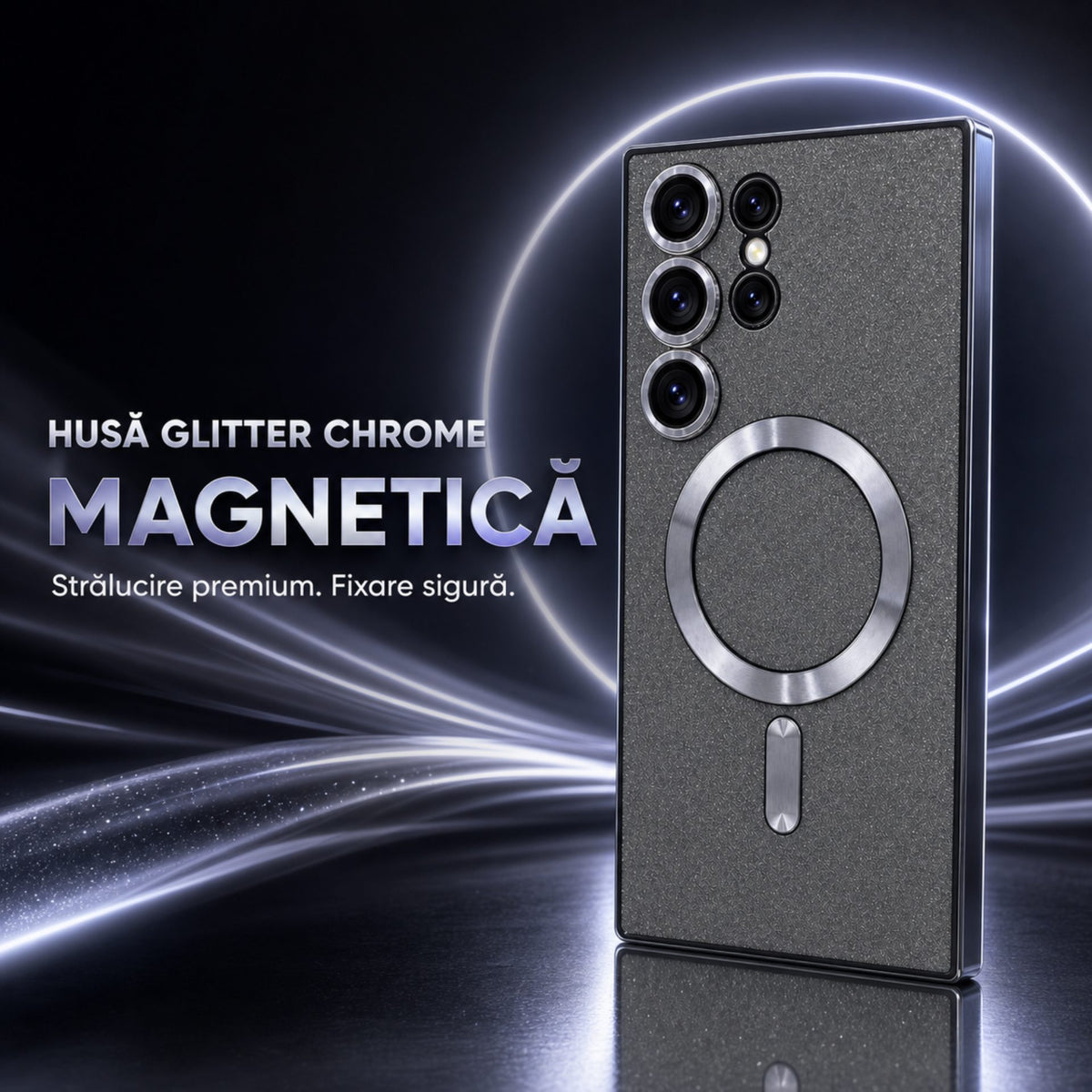 Husă Samsung Galaxy S23 Ultra, magnetică MagSafe, negru