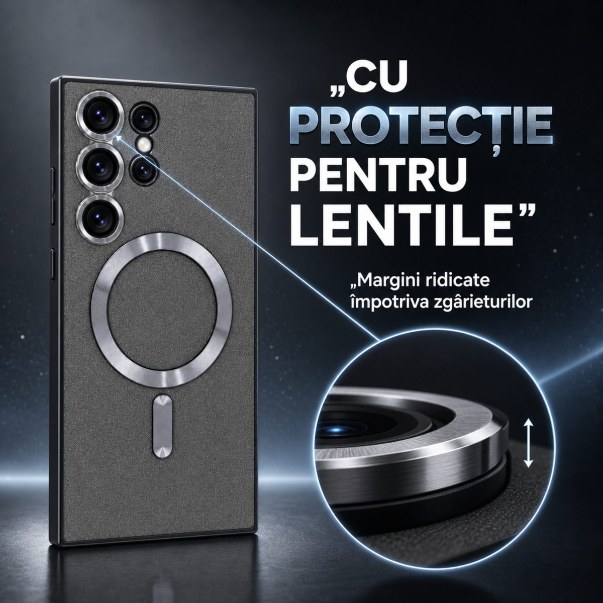 Husă Samsung Galaxy S23 Ultra, magnetică MagSafe, negru