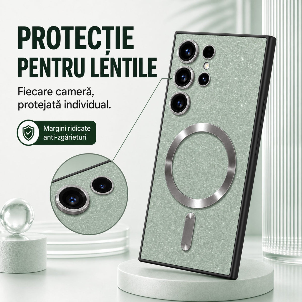 Husă Samsung Galaxy S23 Ultra, magnetică MagSafe, verde