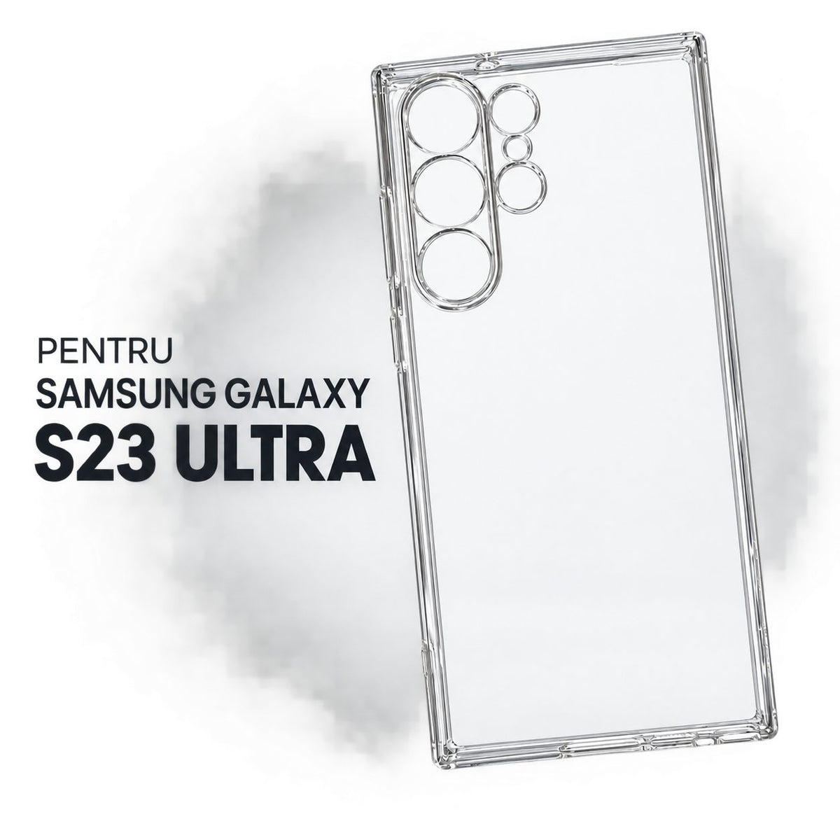 Husă Samsung Galaxy S23 Ultra, transparentă, din PC și TPU, transparent