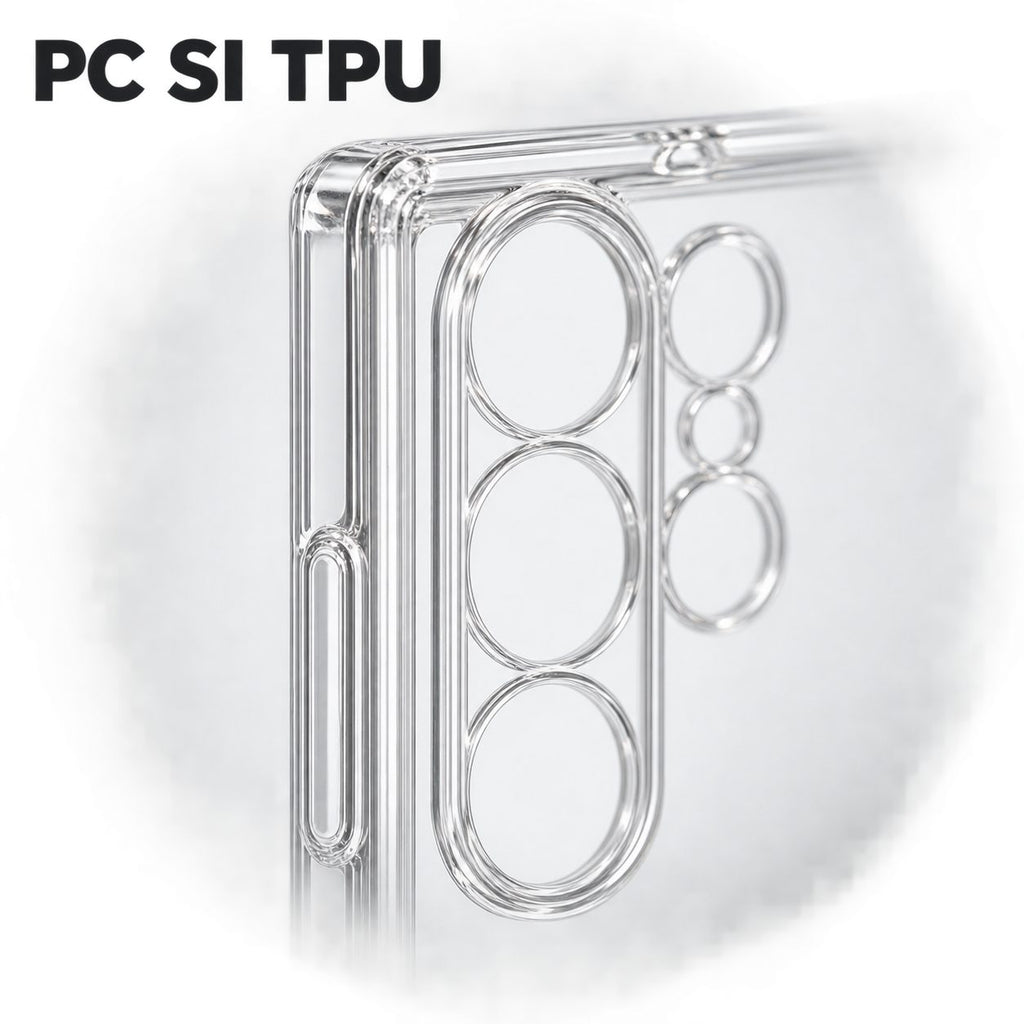 Husă Samsung Galaxy S23 Ultra, transparentă, din PC și TPU, transparent