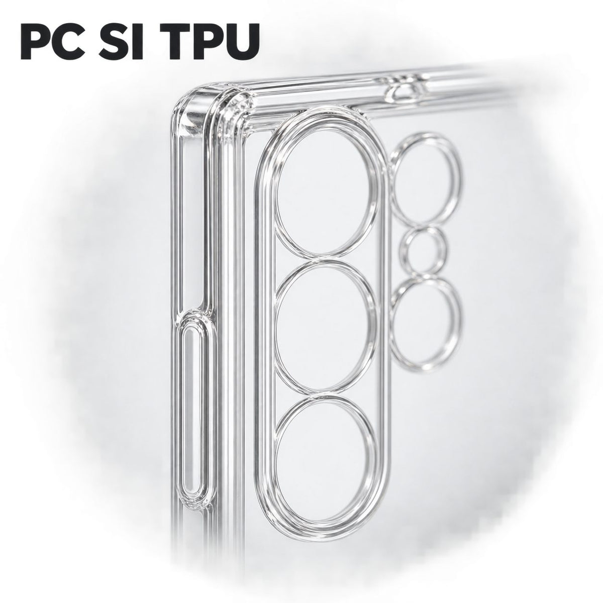 Husă Samsung Galaxy S23 Ultra, transparentă, din PC și TPU, transparent