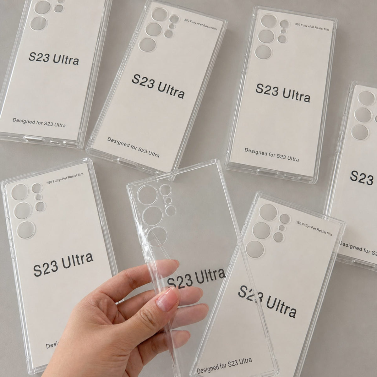 Husă Samsung Galaxy S23 Ultra, transparentă, din PC și TPU, transparent
