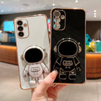 Husă Samsung Galaxy S24, antișoc, cu suport în formă de astronaut, negru