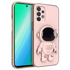 Husă Samsung Galaxy S24 Plus, antișoc, cu suport în formă de astronaut, roz