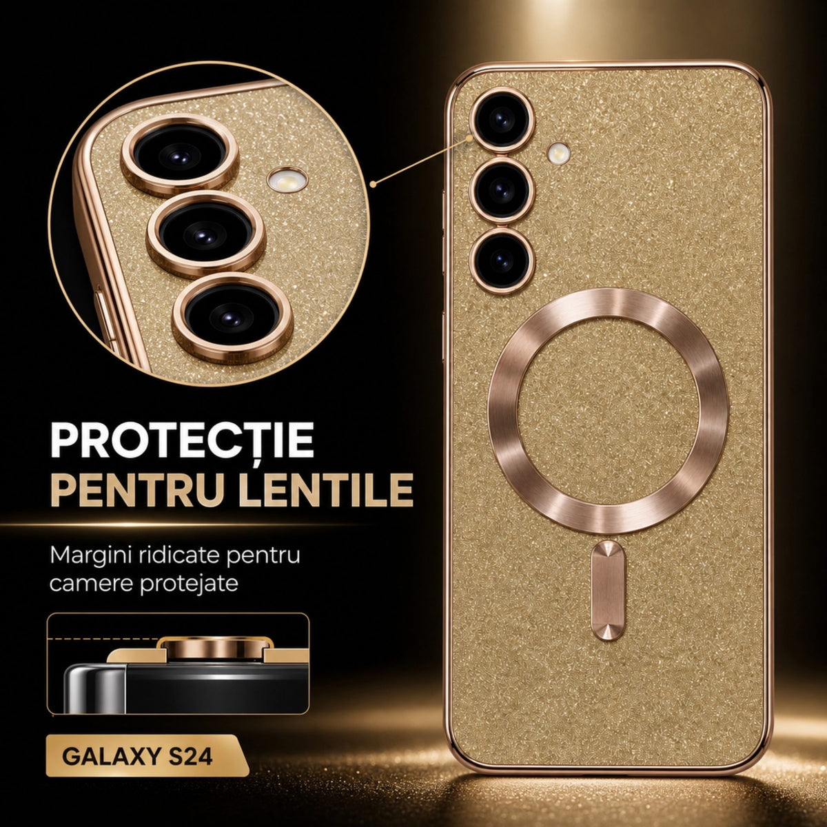 Husă Samsung Galaxy S24 Plus, magnetică MagSafe, auriu