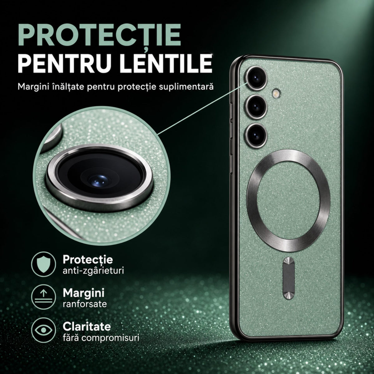 Husă Samsung Galaxy S24 Plus, magnetică MagSafe, verde