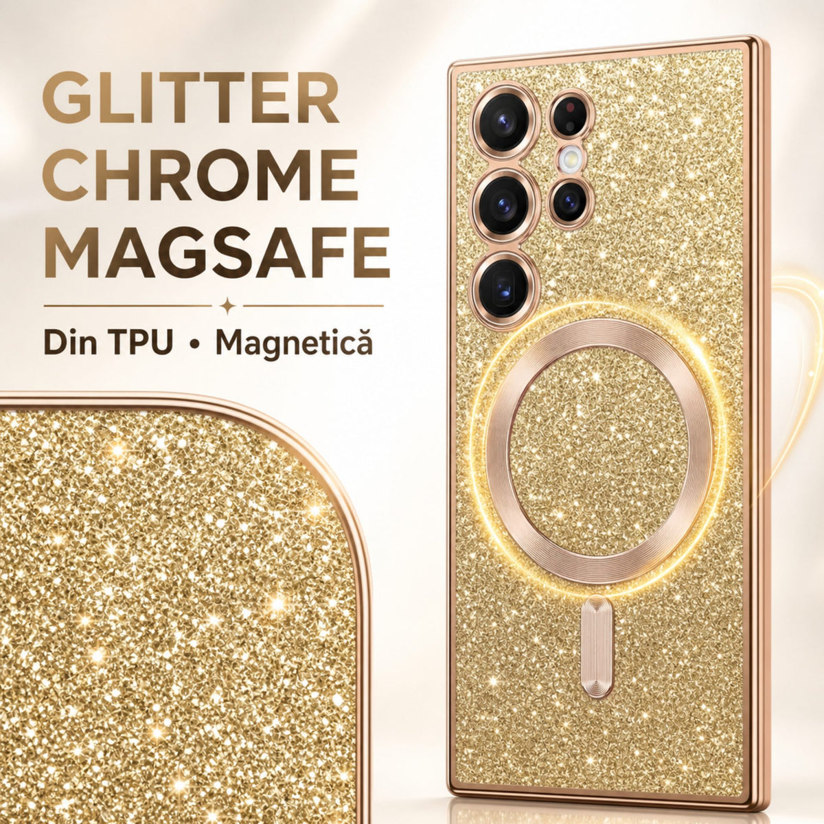 Husă Samsung Galaxy S24 Ultra, magnetică MagSafe, auriu