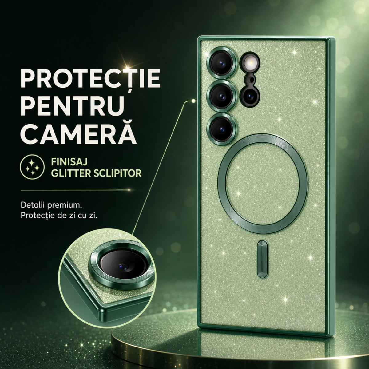 Husă Samsung Galaxy S24 Ultra, magnetică MagSafe, verde