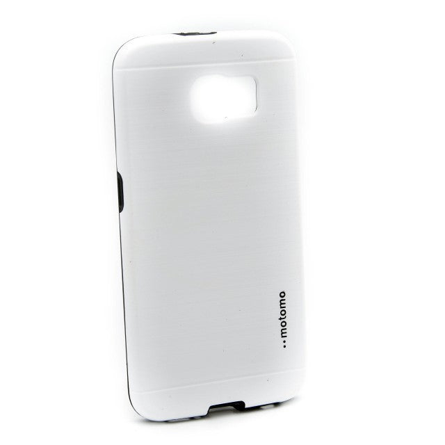 Husă Samsung Galaxy S6, cu aspect metalic, alb