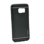 Husă Samsung Galaxy S6 Edge, cu aspect metalic, cu linii decorative, negru