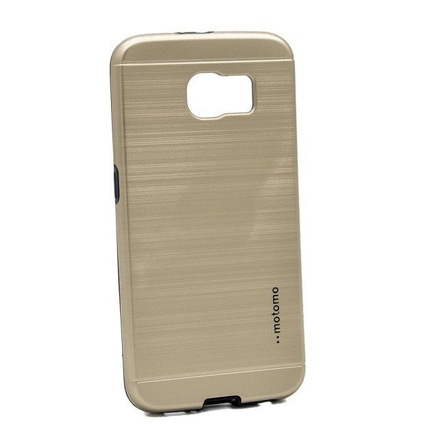 Husă Samsung Galaxy S6 Edge, cu aspect metalic, cu textură periată, auriu