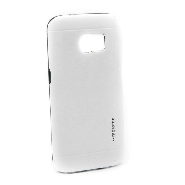 Husă Samsung Galaxy S7 Edge, cu aspect metalic, cu textură periată, alb