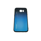 Husă Samsung Galaxy S7 Edge, cu spate din sticlă în degrade, albastru