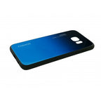 Husă Samsung Galaxy S7 Edge, cu spate din sticlă în degrade, albastru