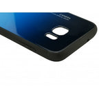 Husă Samsung Galaxy S7 Edge, cu spate din sticlă în degrade, albastru