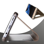 Husă Samsung Galaxy S7 Edge, tip carte cu oglindă, auriu