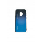 Husă Samsung Galaxy S9, cu spate din sticlă în degrade, albastru