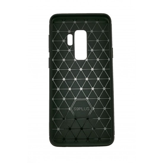 Husă Samsung Galaxy S9 Plus, antișoc, cu model carbon periat, negru