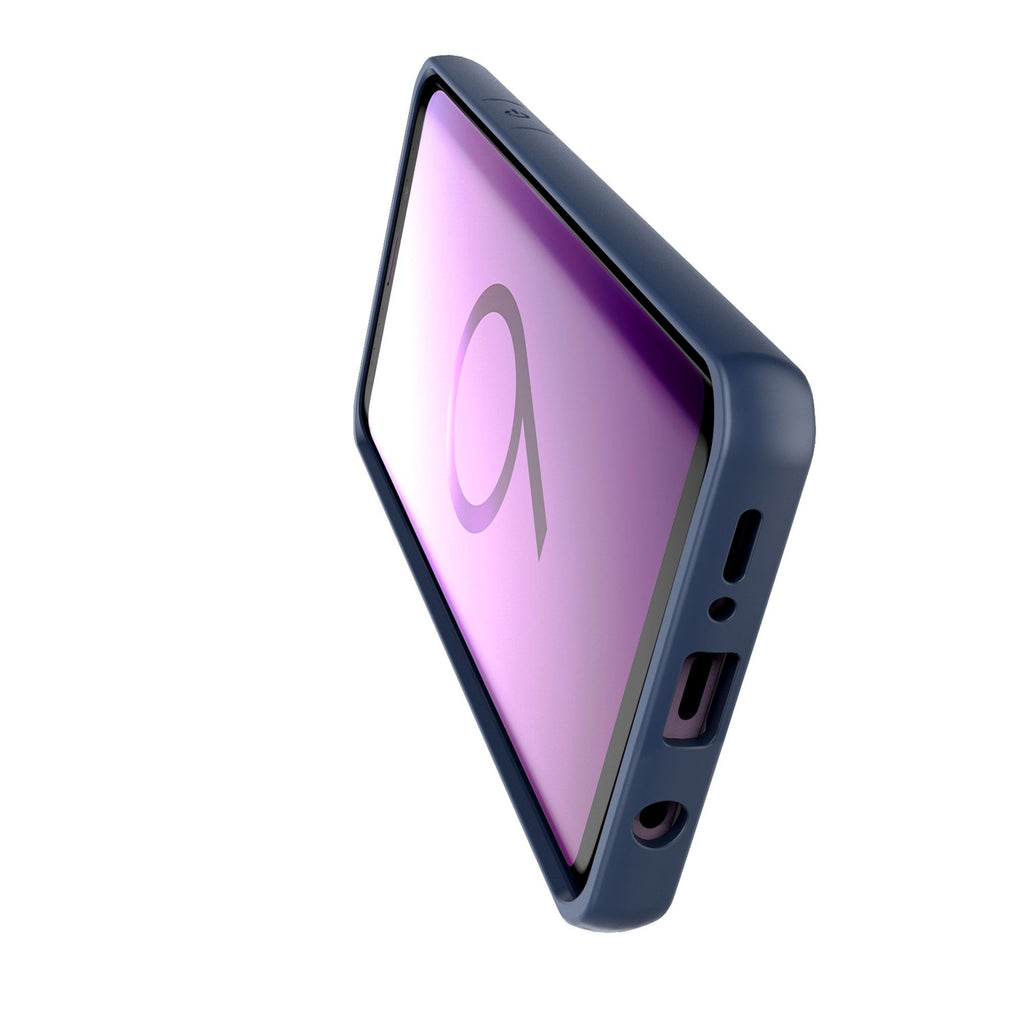 Husă Samsung Galaxy S9 Plus, spate rigid, din acril, cu ramă antișoc, albastru